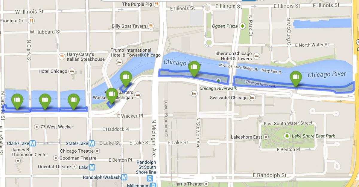 מפה של riverwalk שיקגו