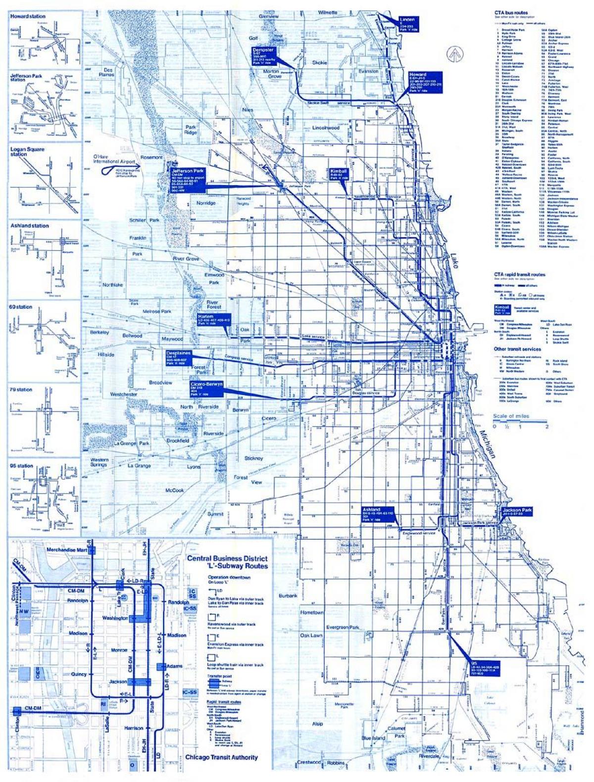 שיקגו האוטובוס מערכת מפה