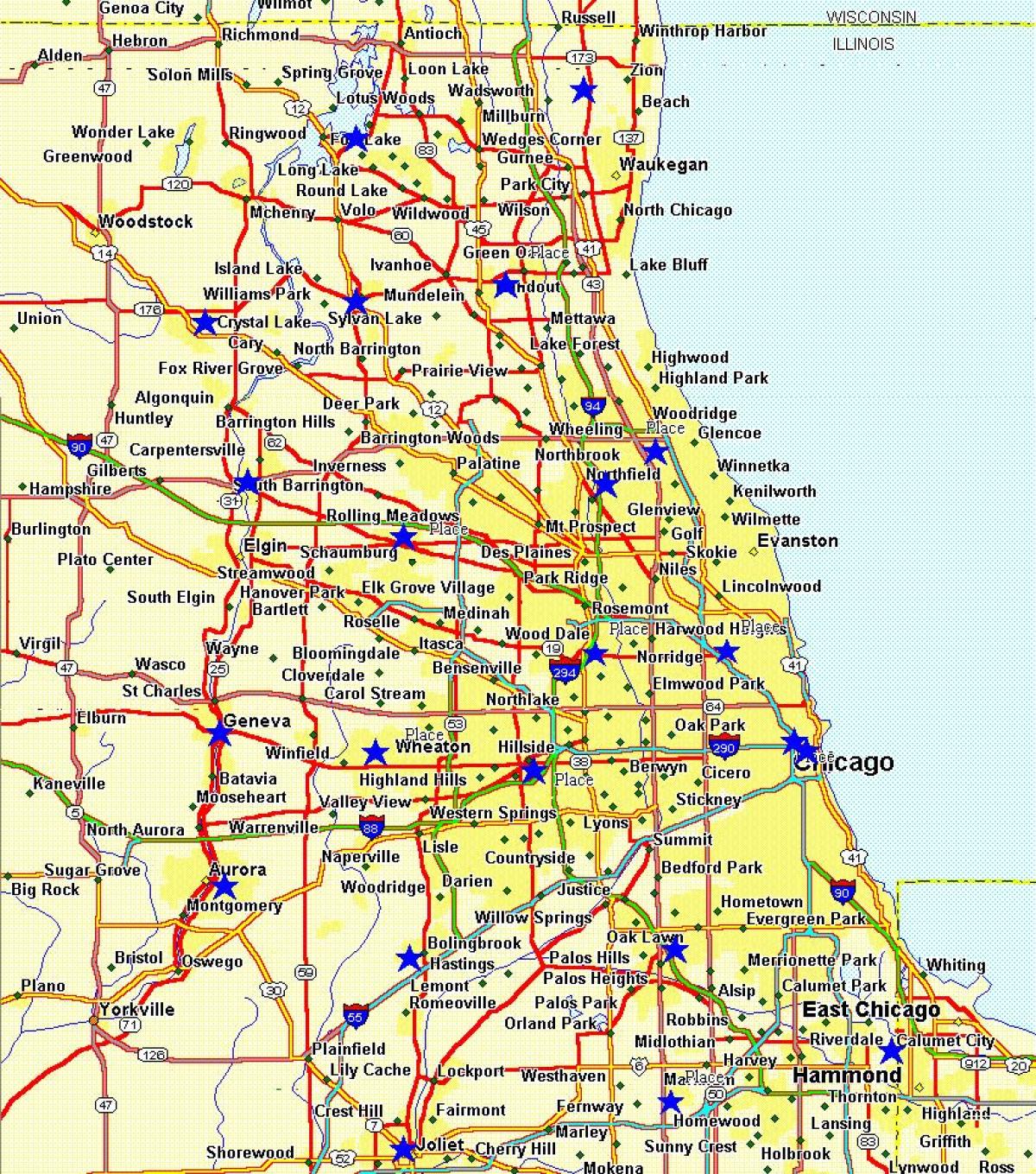 מפת העיר של שיקגו