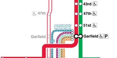 שיקגו מפת הרכבת התחתית של קו אדום