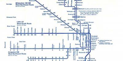 מפה של הקו הכחול שיקגו