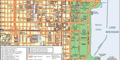 מפת מרכז העיר שיקגו.