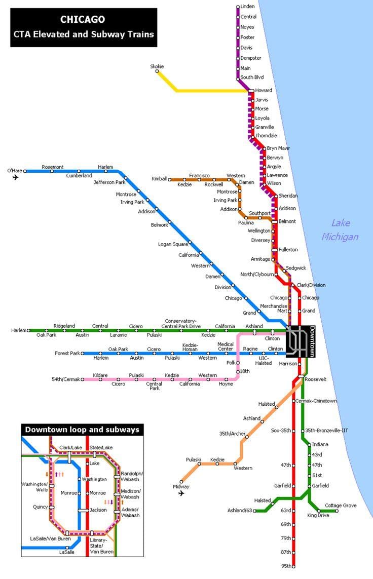 מפה של המטרו בשיקגו