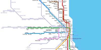 שיקגו תחנת הרכבת התחתית המפה