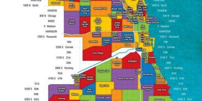 מפה של שיקגו ואת הפרברים